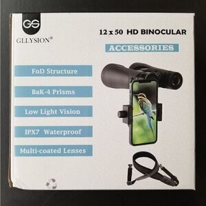 NIB GS Gllysion 12×50 HD Binoculars